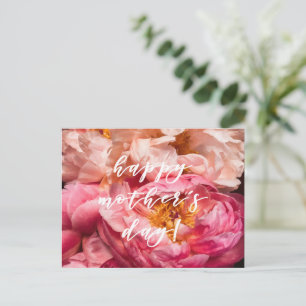 Alles Gute zum Muttertag! Elegante rosa Peonies Po Postkarte
