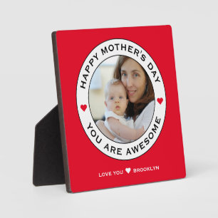 Alles Gute zum Muttertag Foto Text Herz Rot Weiß S Fotoplatte