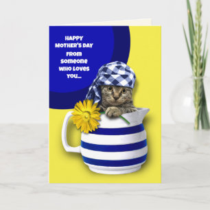 Alles Gute zum Muttertag. Funny Kitten Custom Card Karte