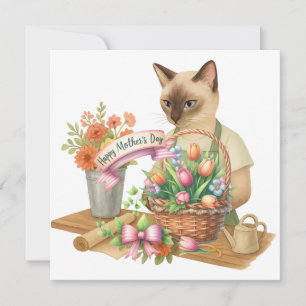 Alles Gute zum Muttertag für Katzenliebhaber mit B Feiertagskarte