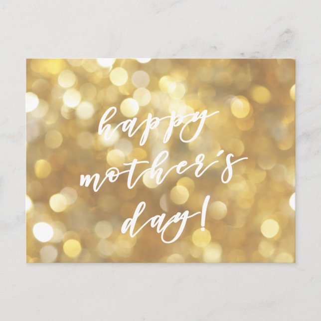 Alles Gute zum Muttertag! Glamour Gold Glitzern Postkarte (Vorderseite)