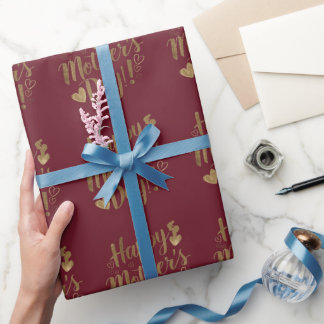Alles Gute zum Muttertag Gold Schrift Herz Geschenkpapier