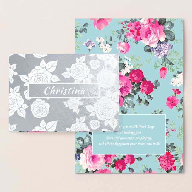 Alles Gute zum Muttertag. Individuelle Name Luxury Folienkarte (Anzeige)