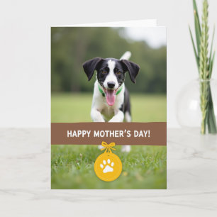 Alles Gute zum Muttertag Karte mit Hundewelpenlieb