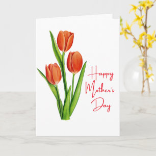 Alles Gute zum Muttertag Karte mit roten Tulpen