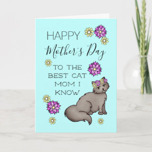 Alles Gute zum Muttertag Katzenmutter Floral Karte