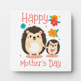 Alles Gute zum Muttertag Mama und Baby Igel Fotoplatte