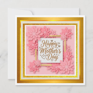 Alles Gute zum Muttertag mit rosa Origami-Blumen Karte