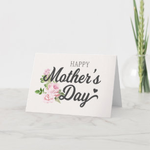 Alles Gute zum Muttertag mit rosa Rosen Grußkart Karte