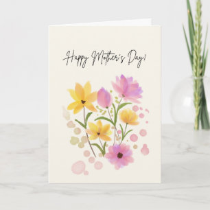 Alles Gute zum Muttertag mit rosa und gelben Blume Karte