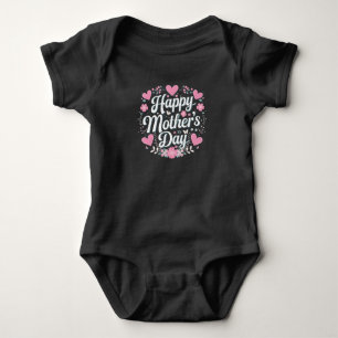 Alles Gute zum Muttertag Niedlich Floral Mama Oma Baby Strampler