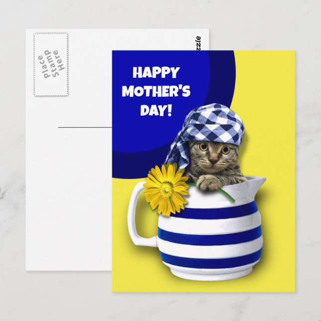 Alles Gute zum Muttertag. Niedlich Kitten Postkarte (Vorne/Hinten)