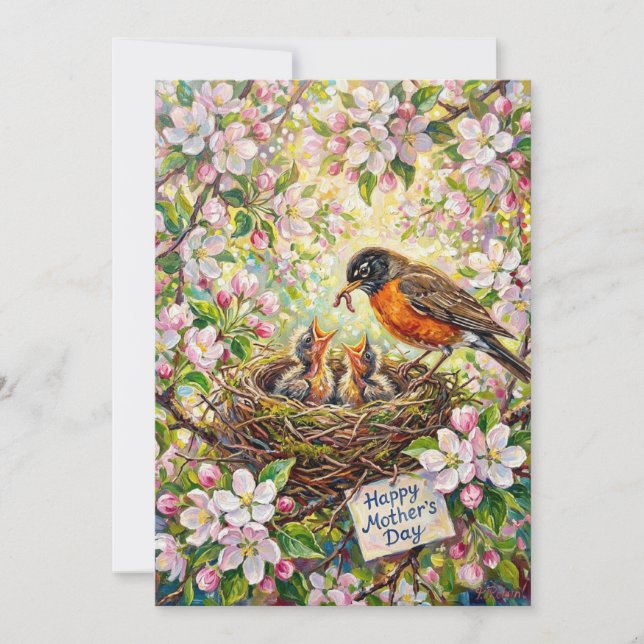 Alles Gute zum Muttertag Robin Card Karte (Vorderseite)