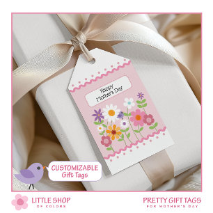 Alles Gute zum Muttertag Rosa Blumen Geschenkanhänger