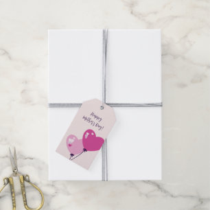 Alles Gute zum Muttertag! Rosa herzförmige Balloon Geschenkanhänger