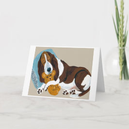 Alles Gute zum Muttertag! Schlafender Basset Hound Karte