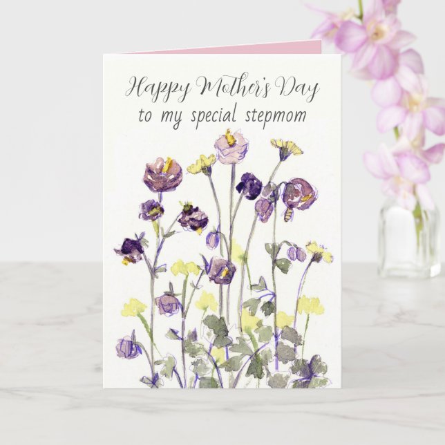 Alles Gute zum Muttertag Stiefmutter Blumen Karte (Orchidee)