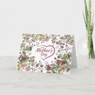 Alles Gute zum Muttertag Vintage Blumen  Karte