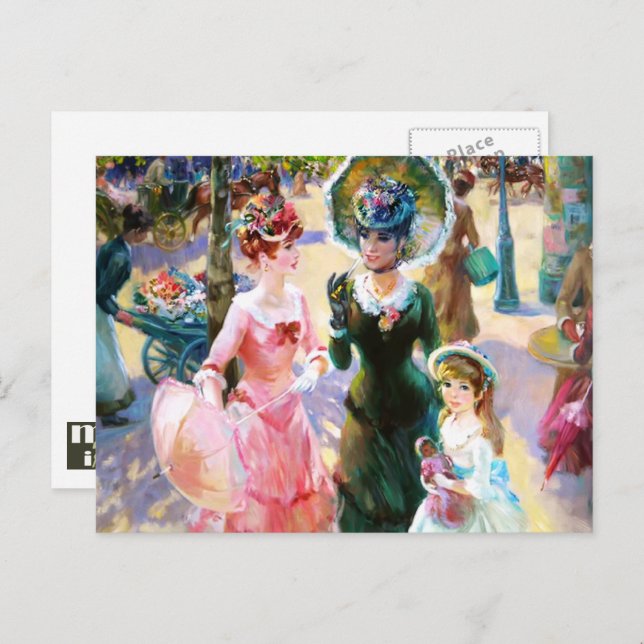 Alles Gute zum Muttertag. Vintage Kunst Postkarte (Vorne/Hinten)