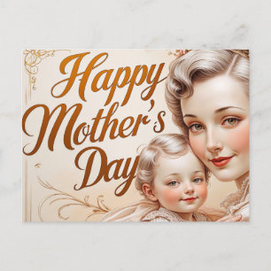 Alles Gute zum Muttertag Vintage Mutter und Kind Feiertagspostkarte