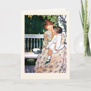 Alles Gute zum Muttertag Vintage Mutter und Kind Karte