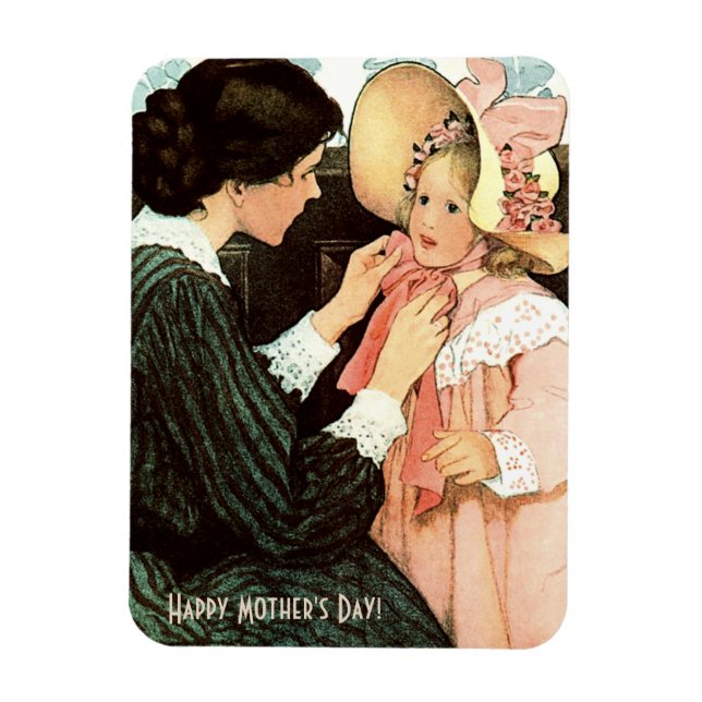 Alles Gute zum Muttertag. Vintages Kunstgeschenk Magnet (Vertikal)