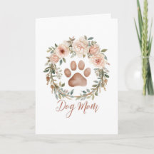 Alles Gute zum Muttertag von Hund Aquarell Blumen