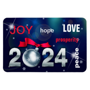 Alles Gute zum neuen Jahr 2023. Weihnachtsbauble Magnet