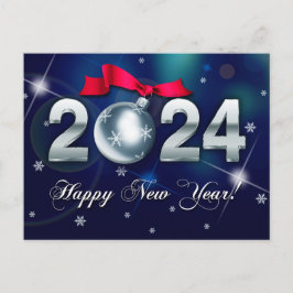 Alles Gute zum neuen Jahr 2024. Weihnachts-Bauernu Postkarte