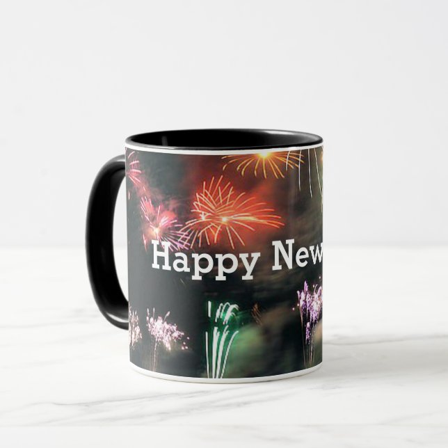 Alles Gute zum neuen Jahr! Beliebtes Design,  Tasse (Vorderseite Links)