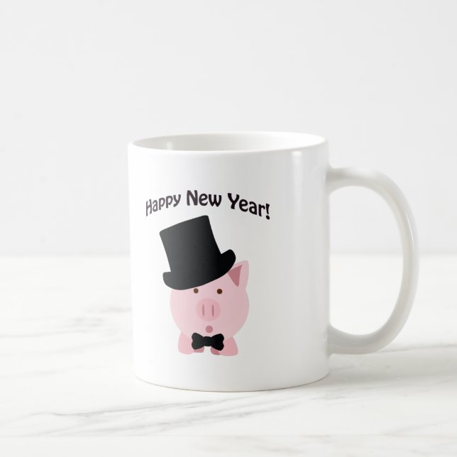 Alles Gute zum neuen Jahr! Dapper Pig Tasse (Rechts)
