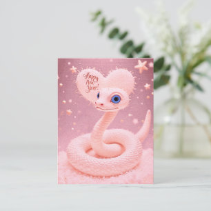 Alles Gute zum neuen Jahr des Schlangenplakats Postkarte
