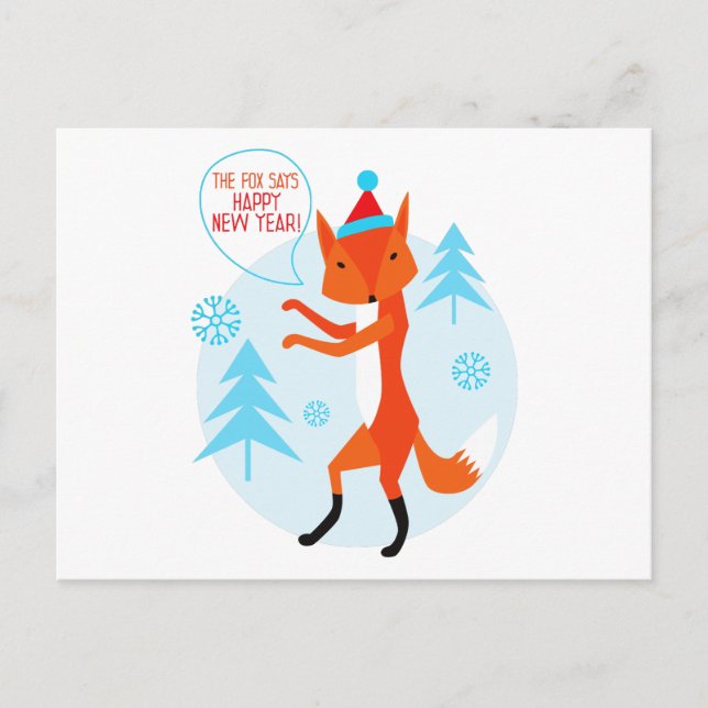 Alles Gute zum neuen Jahr! Feiertagspostkarte (Vorderseite)