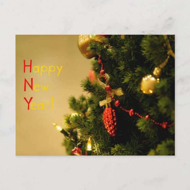 Alles Gute zum neuen Jahr! Feiertagspostkarte (Vorderseite)