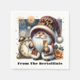 Alles Gute zum neuen Jahr! Gnome-Serie Serviette