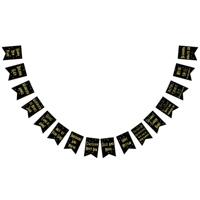 Alles Gute zum neuen Jahr in 16 Sprachen | Interna Wimpelkette (Alle)