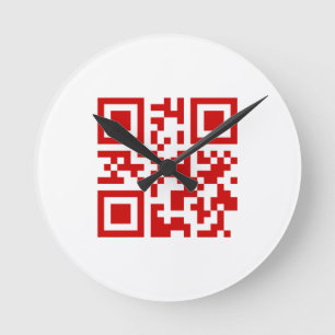 Alles Gute zum neuen Jahr! — QR-Code Runde Wanduhr