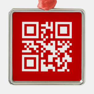 Alles Gute zum neuen Jahr! — QR-Code Silbernes Ornament