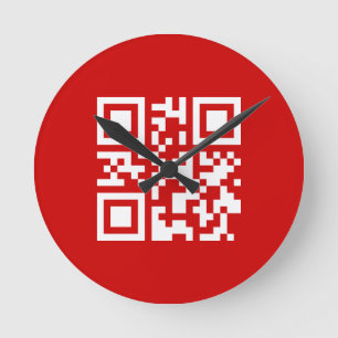 Alles Gute zum Neujahr! — QR-Code Runde Wanduhr
