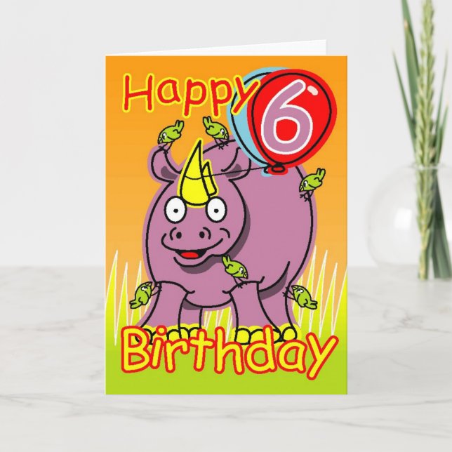 Alles Gute zum sechsten Geburtstag Karte (Vorderseite)