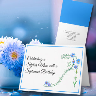 Alles Gute zum September-Geburtstag, Mama, Blaue A Karte