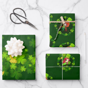 Alles Gute zum St. Patrick's Day. Geschenkpapier Set