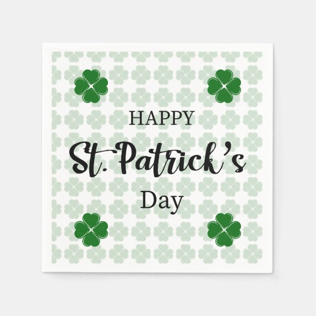 Alles Gute zum St. Patrick's Day Kleeblatt Napkin! Serviette (Vorderseite)