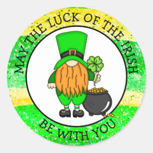 Alles Gute zum St Patrick's Day   Niedlich Leprech Runder Aufkleber