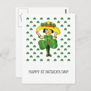 Alles Gute zum St. Patrick's Day. Niedlich Little Postkarte