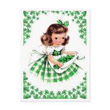 Alles Gute zum St. Patrick's Day. Vintag Irish Gir