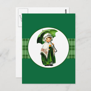 Alles Gute zum St. Patrick's Day. Vintag Little Ir Postkarte