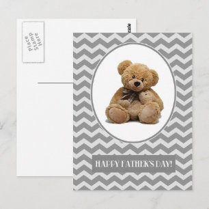 Alles Gute zum Tag des Vaters. Niedliche Teddy Bea Postkarte