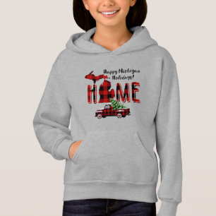 Alles Gute zum Urlaub in Michigan!   Vintager Rote Hoodie