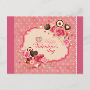 Alles Gute zum Valentinstag! Feiertagspostkarte